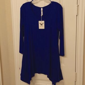 Small White Mark women's tunic top royal blue